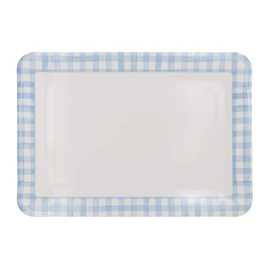Michaels, 12 Packs: 2 ct. (24 total) 9" x 13" Blue & White Gingham Paper Trays by Celebrate It™ – Category: Serving Trays